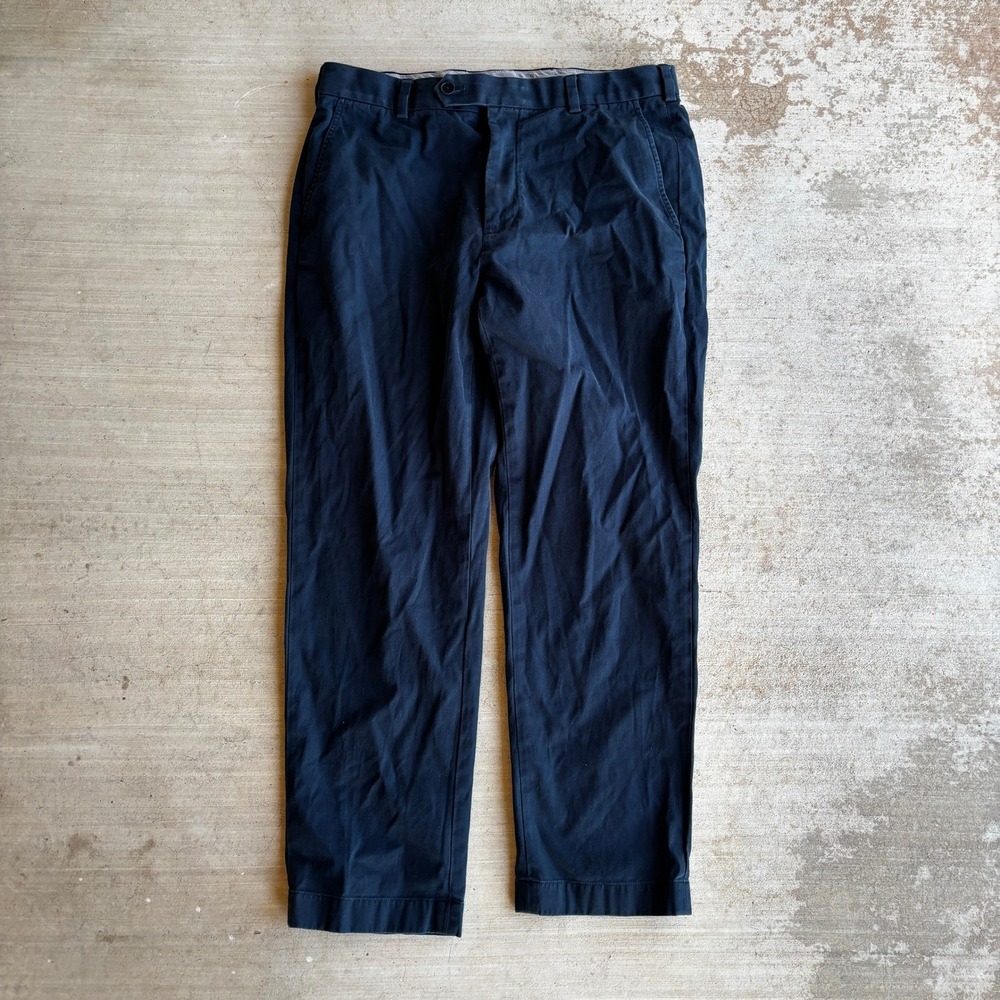 Brooks Brothers Pants Mens 35x30 Blue Supima Cotton Chino Clark Fit Straight Leg